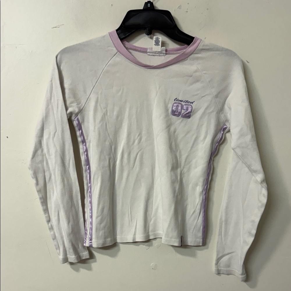 Limited Too Cream and Lavender Long Sleeve Top